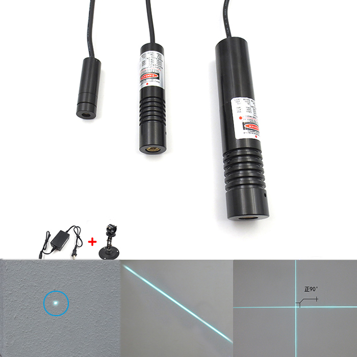 488nm 5mW Dot/Line/Crosshair Laser Module Focus Adjustable